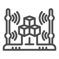 3d scanning system line icon cube scan vector image