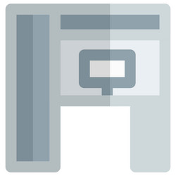 armoire computer desk setup for working vector image