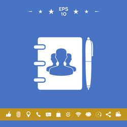 notebook address phone book with symbol of group vector image