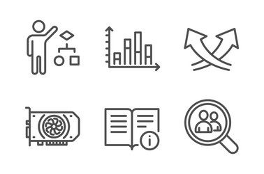 algorithm gpu and diagram graph icons set vector image