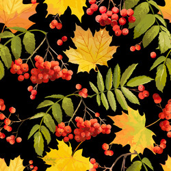 autumn leaves background - seamless pattern Vector Image