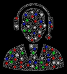bright mesh network call center manager with flash vector image