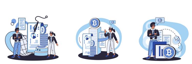 cryptocurrency bitcoin mining metaphor blockchain vector image