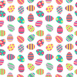 easter seamless pattern with painted eggs vector image