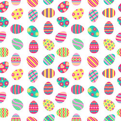 Easter seamless pattern with painted eggs vector