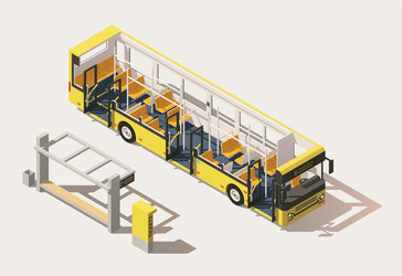 Isometric showing a high-tech bus stop Royalty Free Vector