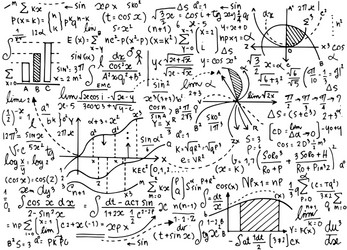 math education pattern with handwritten formulas vector image