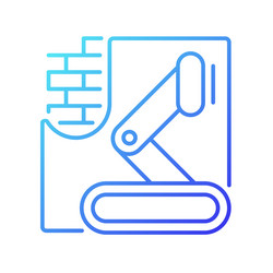 robotics in concrete works gradient linear icon vector image
