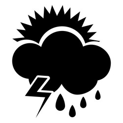 sunny thunderstorm rainy icon vector