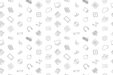 Computer component background from line icon vector