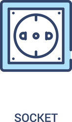socket concept 2 colored icon simple line element vector image