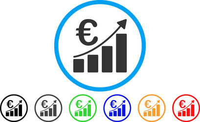 Euro bar chart trend rounded icon Royalty Free Vector Image