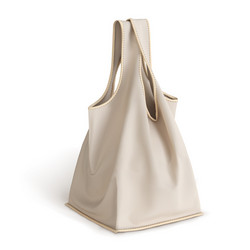 Bag made fabric square eco in beige color vector