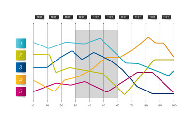 Flat chart lined graph simply color editable vector