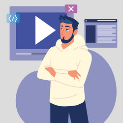 programmer with video vector image