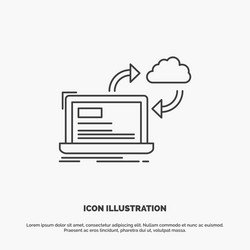 sync processing data dashboard arrows icon line vector image