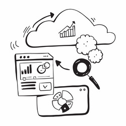 cloud computing performance monitoring with graph vector image