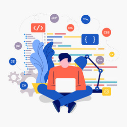 Developer Coding Concepts vector image