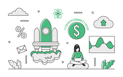 Financial investments growth vector