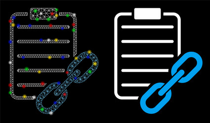 flare mesh wire frame blockchain contract icon vector