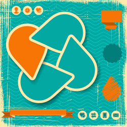 retro style website template design frame vector image