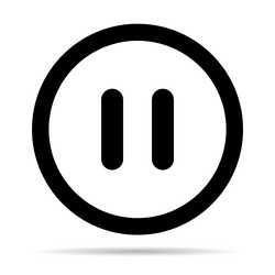 Stop and pause icon with shadow interface media Vector Image