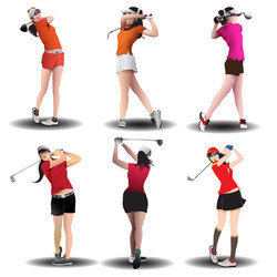 Female Golfers Vector Images (over 1,000)