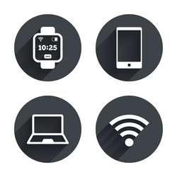 notebook and smartphone icon smart watch symbol vector image
