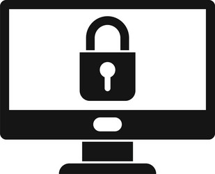 secured monitor icon simple style vector