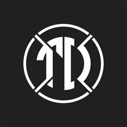 td logo monogram with four part circle slash vector image