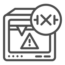 3d printer warning thin line icon error printing Vector Image