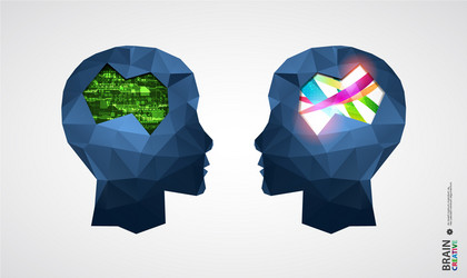 creative brain concept background with triangular vector image