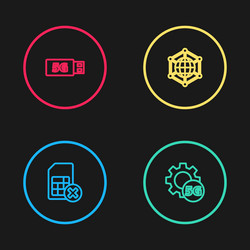 set line sim card rejected setting 5g network vector image