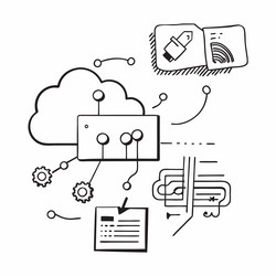 cloud computing with artificial intelligence vector image