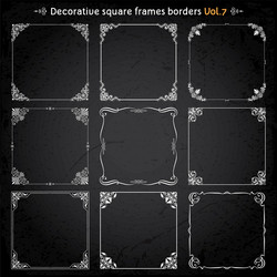 Decorative square frames and borders set 8 Vector Image