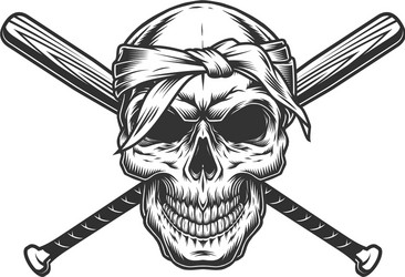 gangster skull in bandana Vector Image
