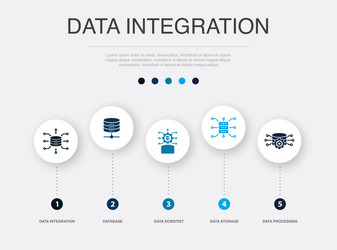 Data Processing & Integration Icons vector image