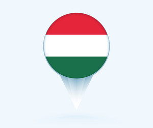 map pointer with flag of hungary vector