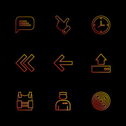 message like compass left rewind upload bag vector image