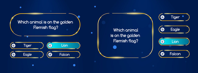 quiz questions and test menu choice digital game vector image