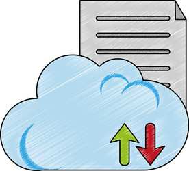 documents on cloud computing scribble vector image