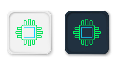 line computer processor with microcircuits cpu vector image