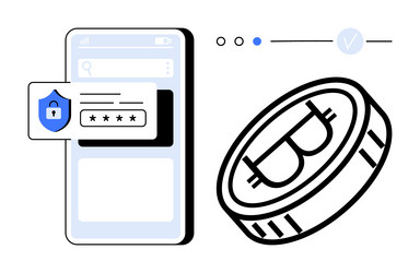 mobile security concept with smartphone password vector image