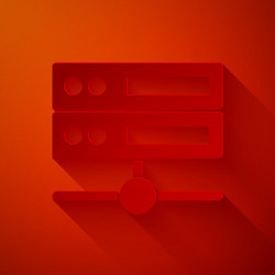 paper cut server data web hosting icon isolated vector image