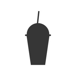 Paper cup silhouette black and white icon design Vector Image