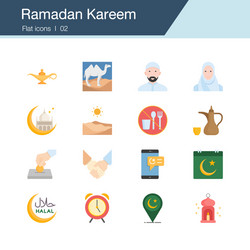 Ramadan kareem icons modern line design vector