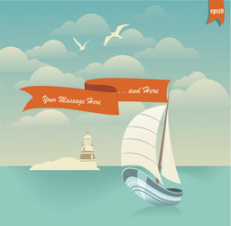 Seaside Retro Poster vector image