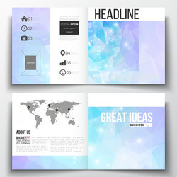 Set of square design brochure template vector