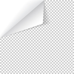 Sheet paper with curled corner and soft shadow vector