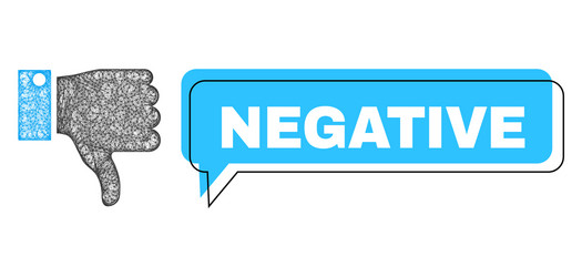 shifted negative message balloon and net mesh vector image